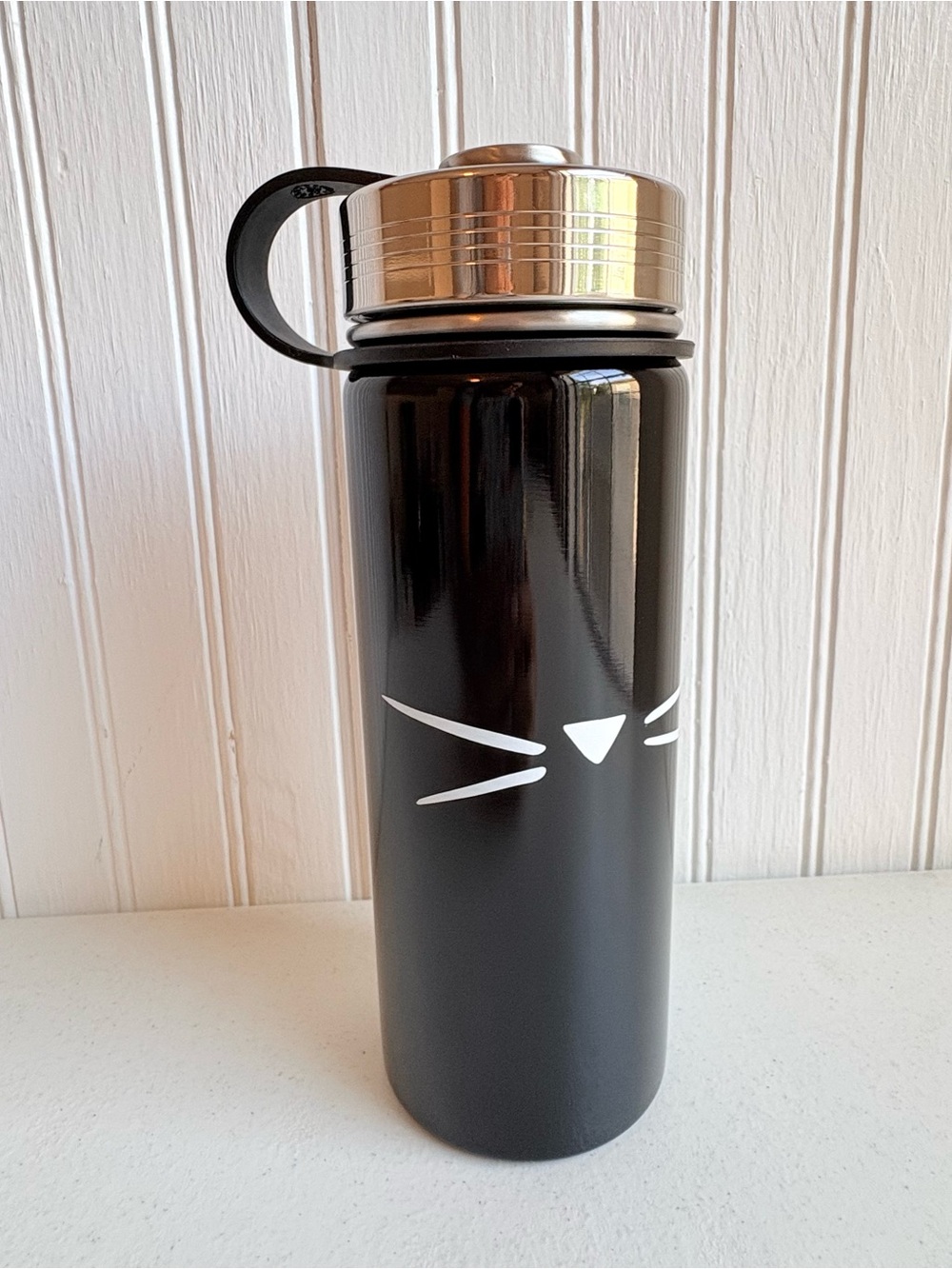 New Pottery Barn Teen Black Cat water bottle 17 oz Halloween New in bag